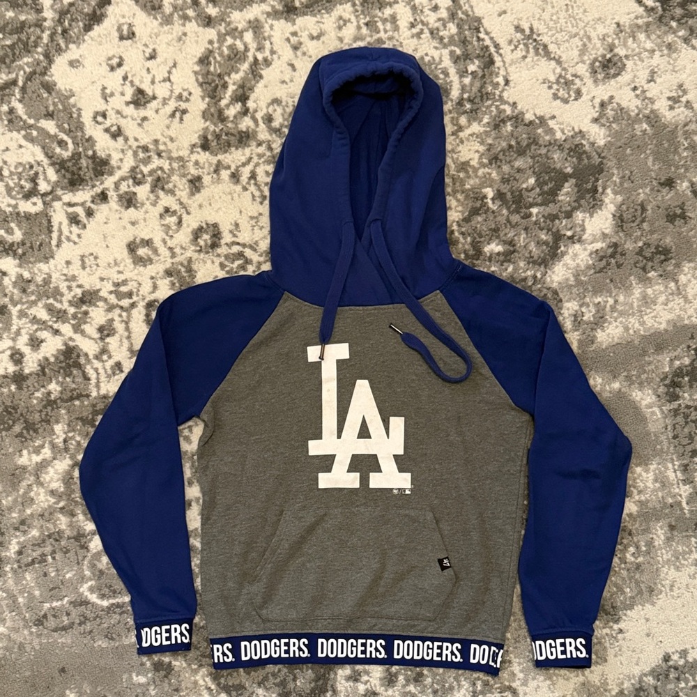 Women's Los Angeles Dodgers Blue and Gray Hoodie
